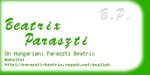 beatrix paraszti business card